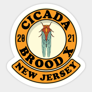 Cicada 2021 Brood X New Jersey NJ Sticker